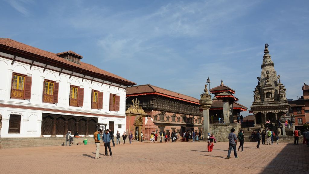 Một góc của Quảng trường Patan Dubar