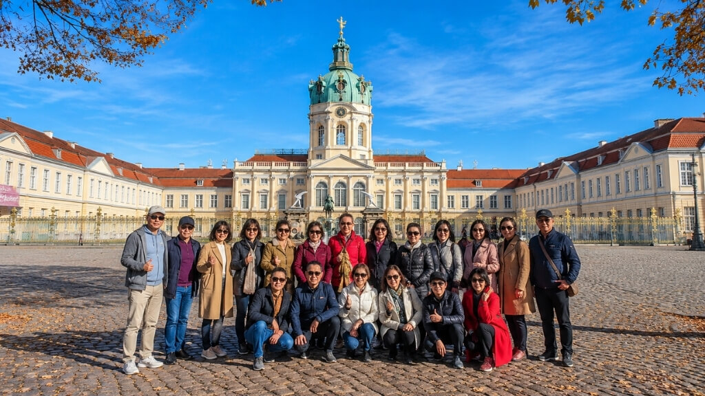 Đoàn chụp ảnh kỷ niệm khi đến Berlin