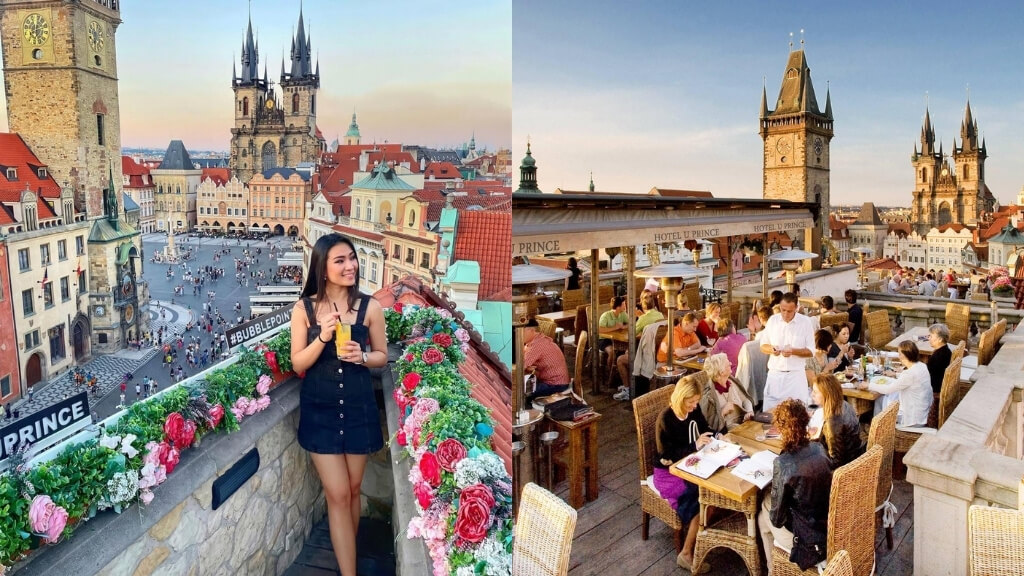 Check in rooftop Terasa U Prince – thưởng thức cocktail & săn góc ảnh cổ tích Prague từ trên cao