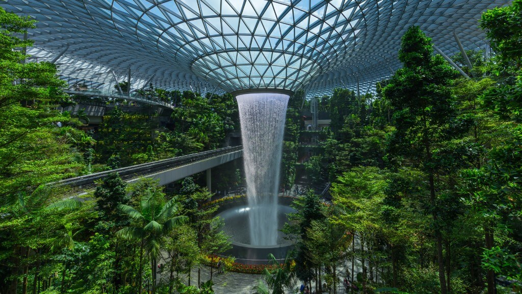 Thác nước Rain Vortex ấn tượng tại Jewel Changi Singapore