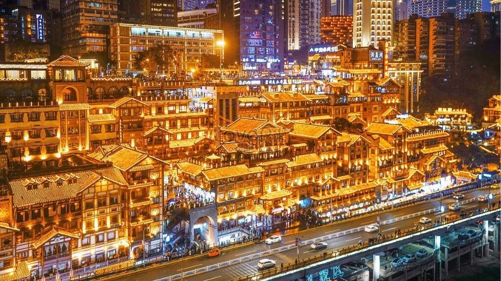 Cảnh đêm Trùng Khánh rực rỡ ánh đèn