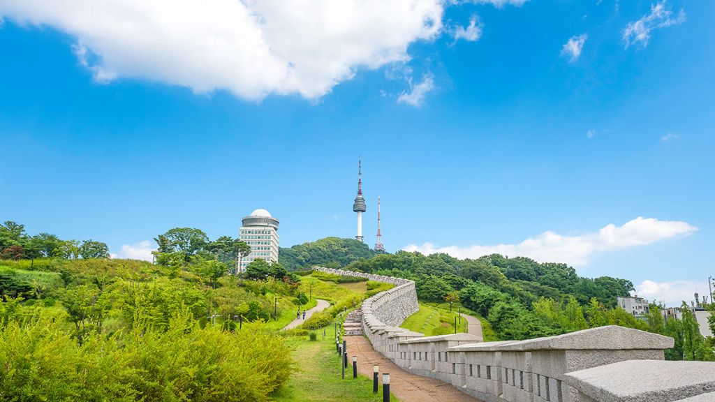 Toàn cảnh tháp NamSan từ núi NamSan