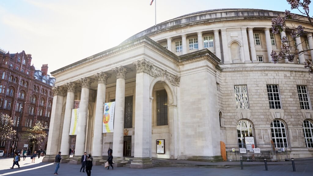 Thư viện Manchester có kiến trúc lấy cảm hứng từ Đền thờ Pantheon ở Rome, Ý