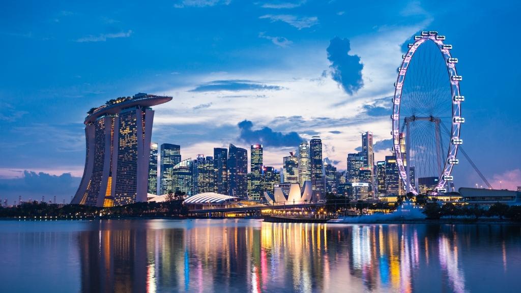 Toàn cảnh thành phố Singapore về đêm