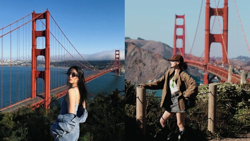 Check in Golden Gate Bridge ở San Francisco trong chuyến du lịch Mỹ