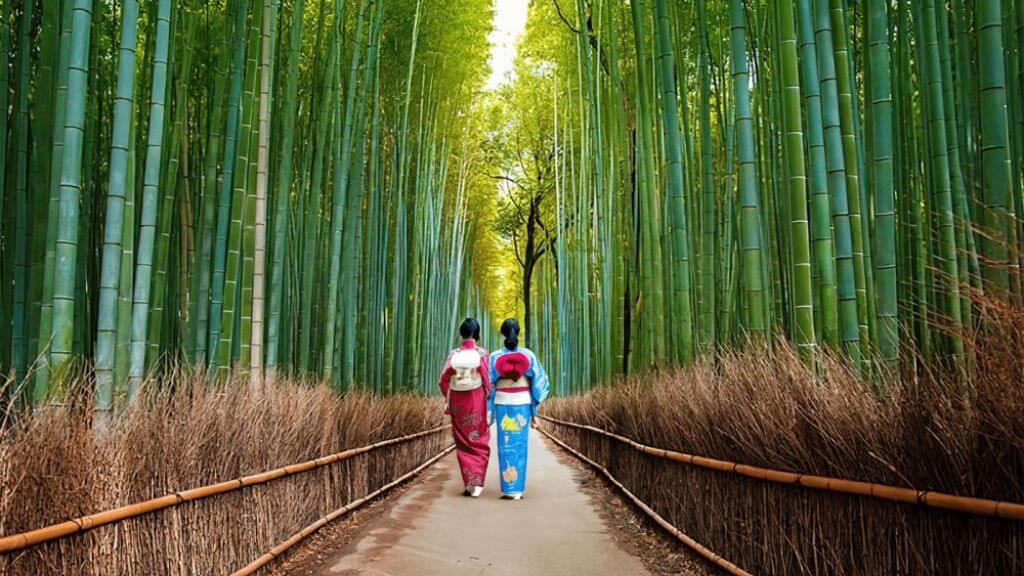 Rừng tre Sagano nổi tiếng ở Nhật Bản