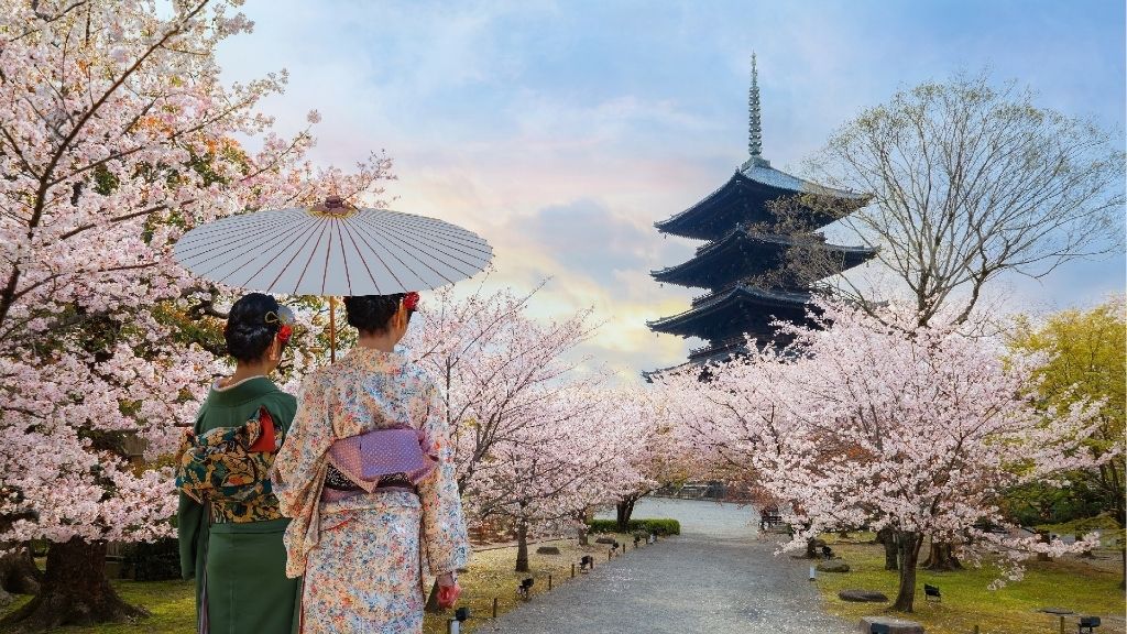 Chụp ảnh Kimono tại chùa Toji