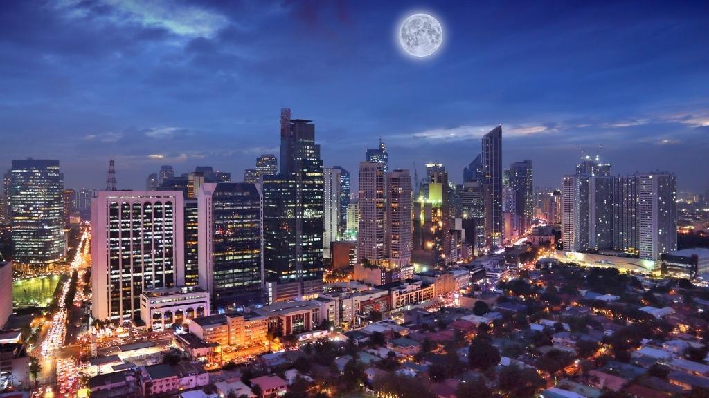 Thành phố Manila sầm uất về đêm