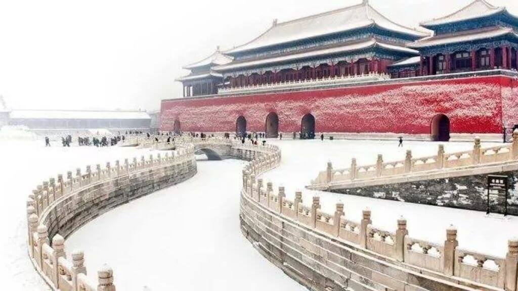 Hình ảnh Tử Cấm Thành khi có tuyết rơi