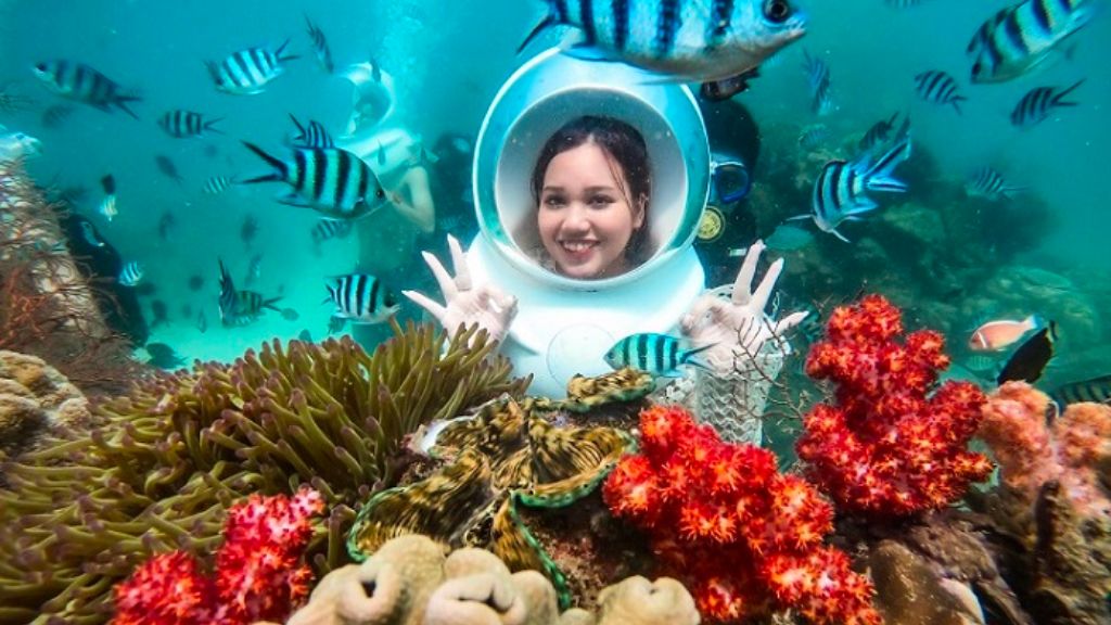 Đi bộ dưới biển thú vị trong tour du lịch vịnh Nha Trang