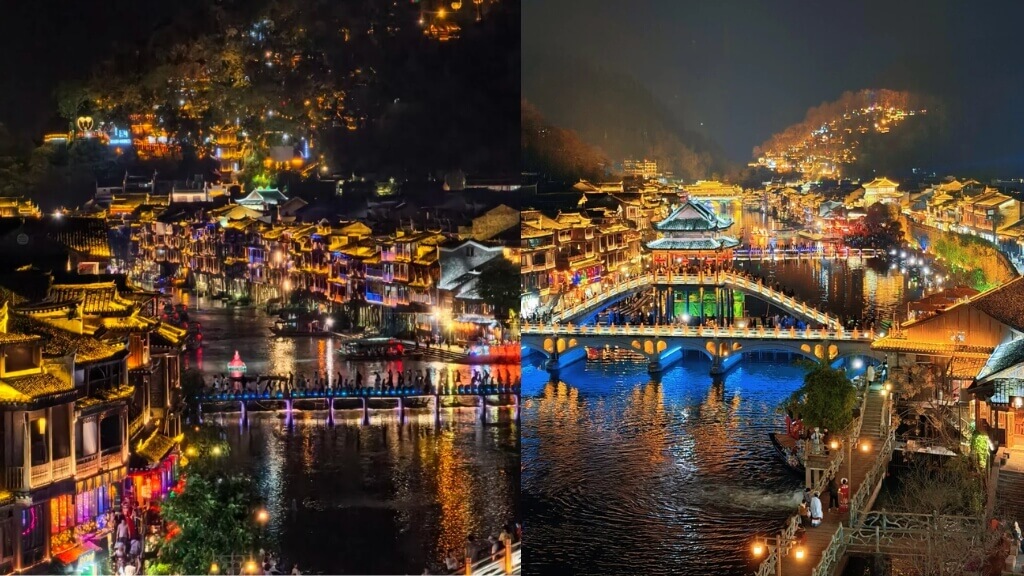 Phượng Hoàng Cổ Trấn lung linh khi lên đèn