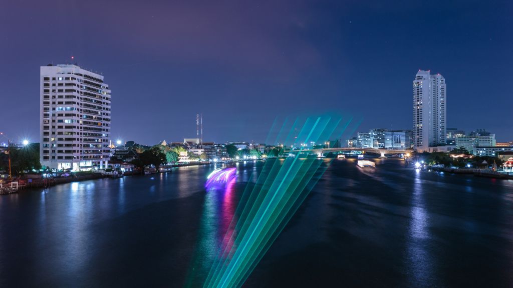 Dòng sông Chao Phraya về đêm