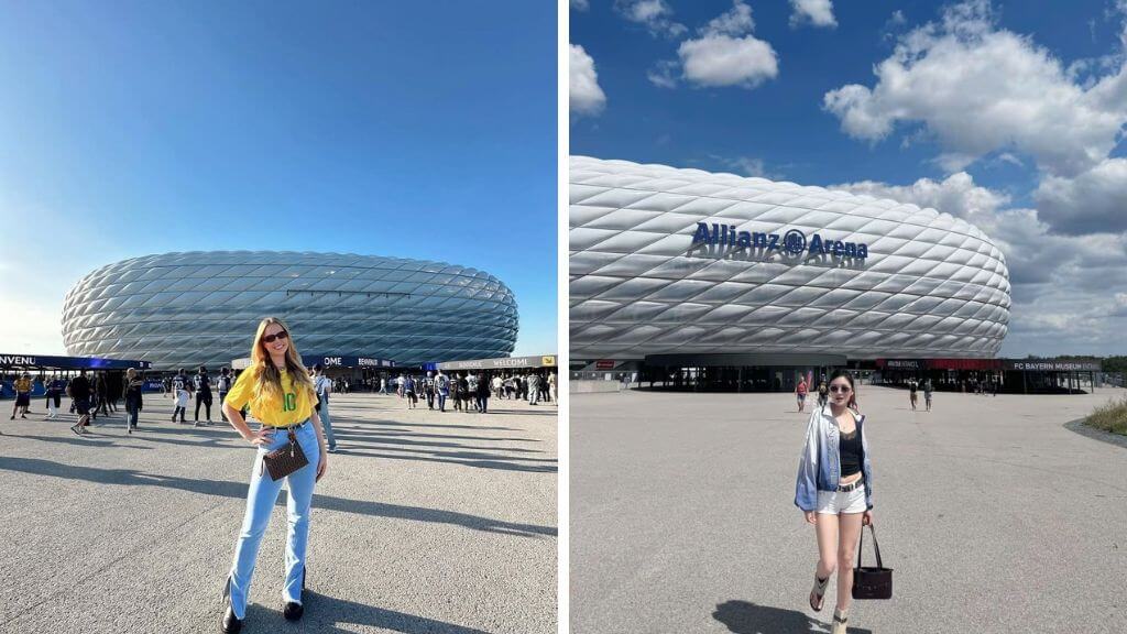 Check in bên ngoài sân vận động Allianz Arena