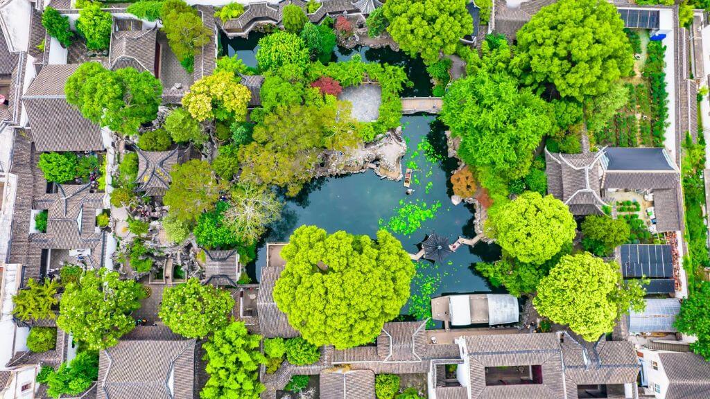 Hình ảnh Sư Tử Lâm nhìn từ trên cao