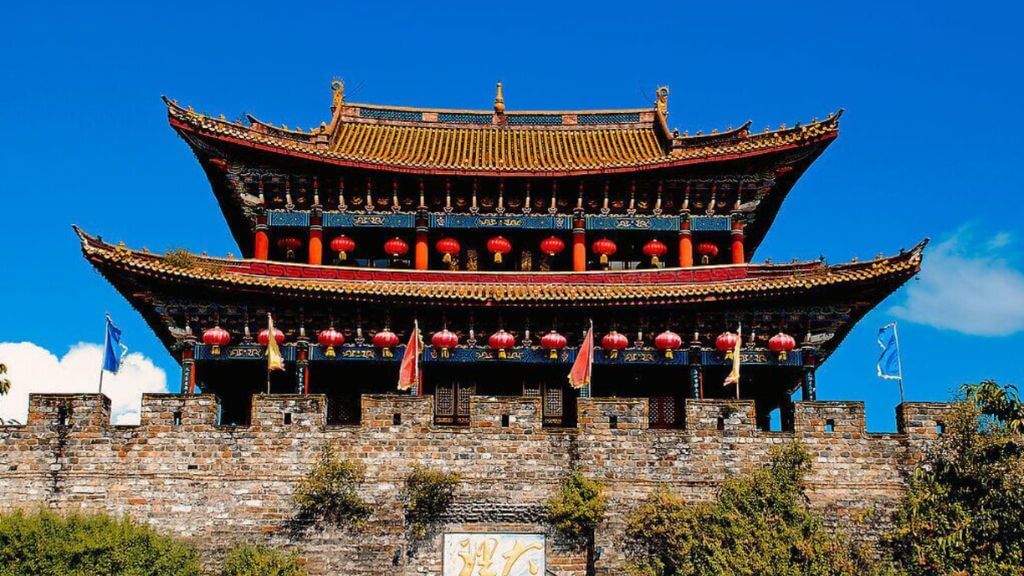 Hình ảnh tòa tháp trong thành cổ Đại Lý