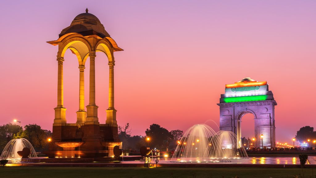 Thành phố New Delhi rực rỡ về đêm