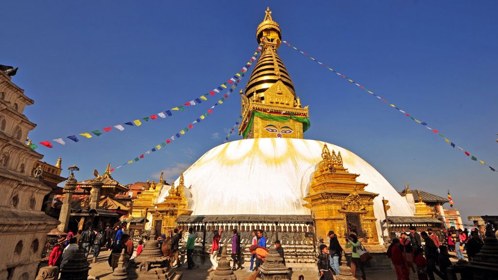 Tháp Swayambhunath Stupa ling thiêng