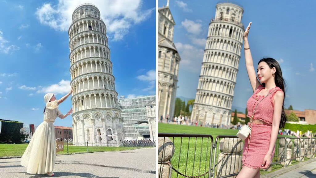 Du khách thỏa sức checkin cùng tháp nghiêng Pisa