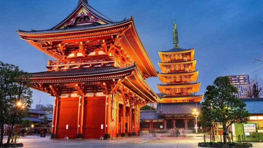 Chùa Asakusa Kannon trong tour Nhật Bản