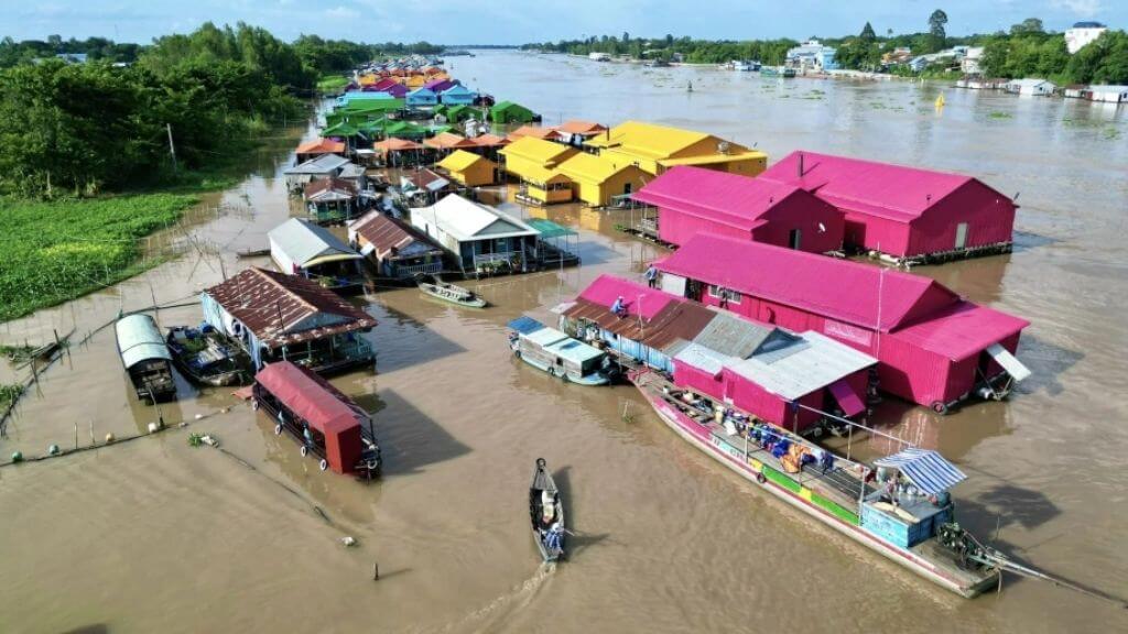 Du khách ngắm bè nuôi cá nổi