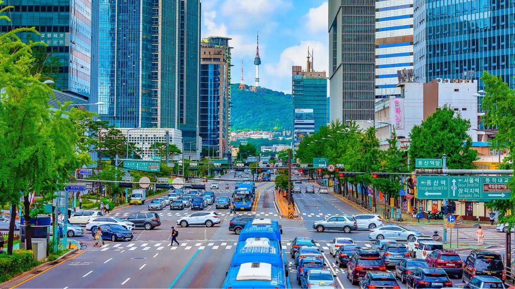 Đường đi Seoul buổi sáng