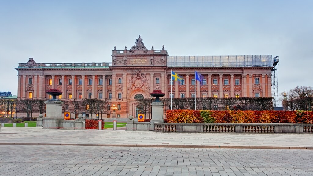 Kiến trúc cổ điển tại Tòa nhà Nghị viện Thụy Điển ở Stockholm