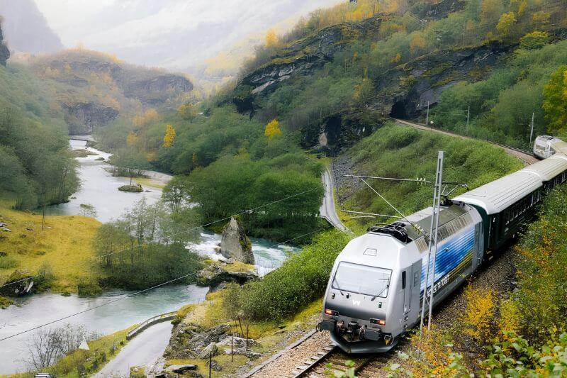 Flåm Railway – Tuyến đường sắt nổi tiếng giữa núi non Na Uy.