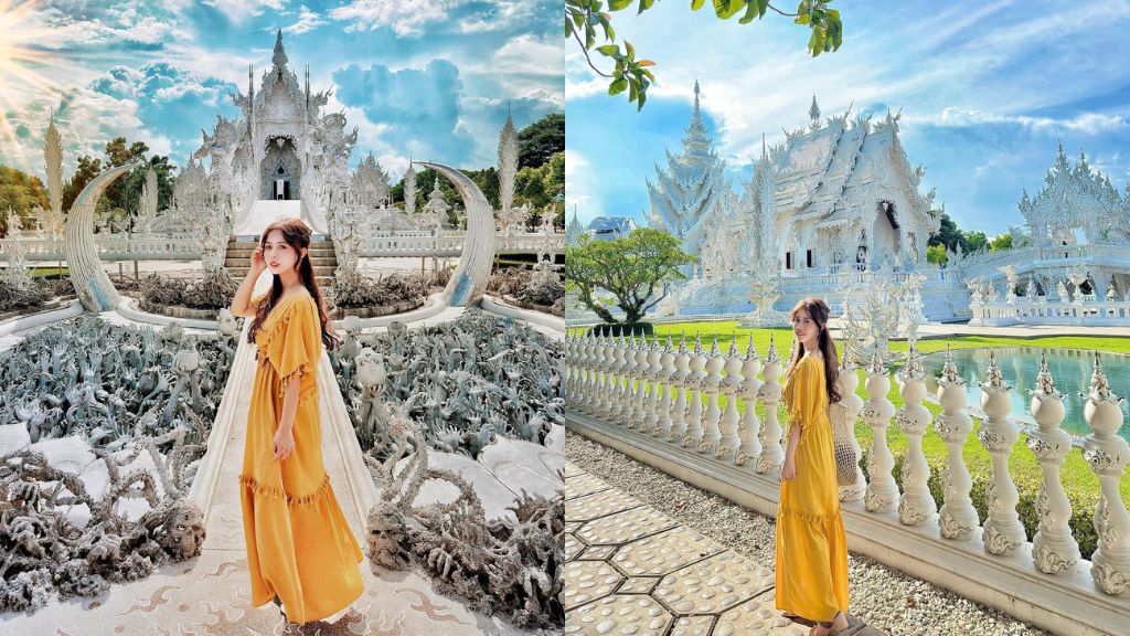 Chùa Trắng Wat Rong Khun đại diện cho vẻ đẹp thuần khiết trong thế giới tâm linh (@doris  0705)