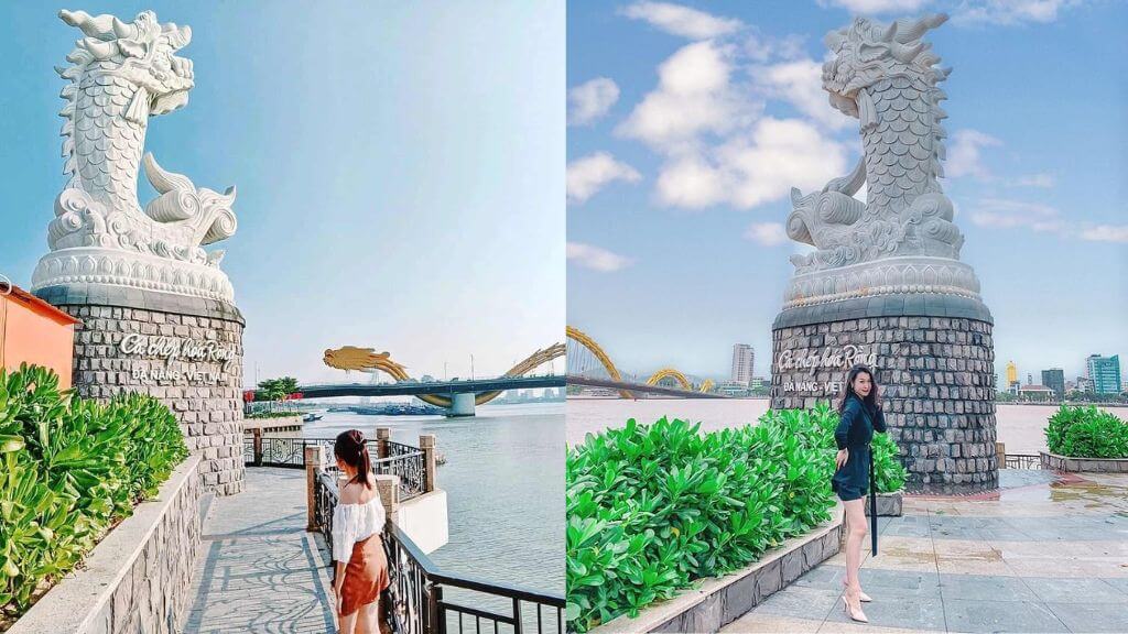 Chụp hình cùng biểu tượng Cá Chép Hóa Rồng ở Đà Nẵng