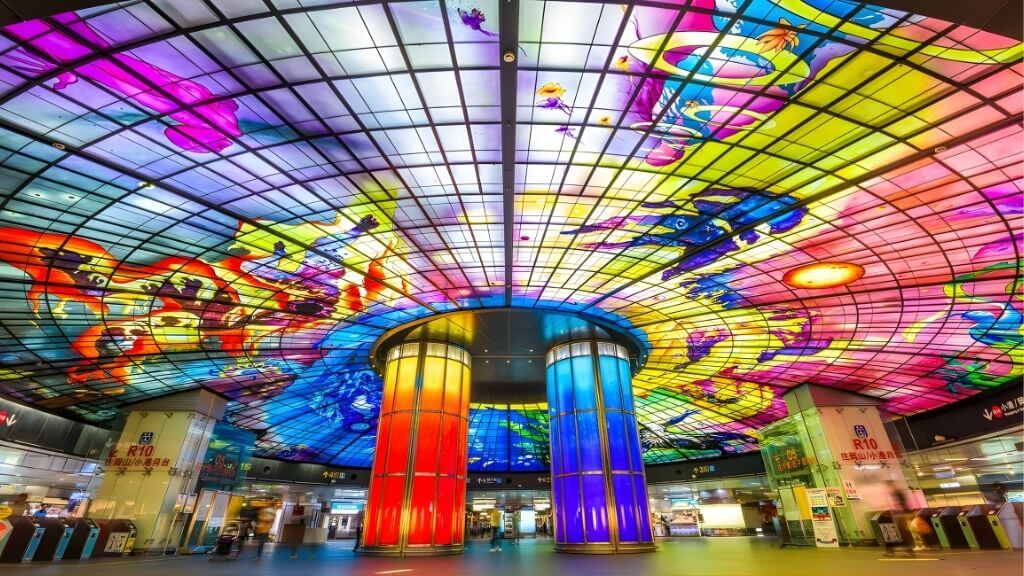 Check in Trạm tàu điện Formosa Boulevard dưới ánh đèn Neon độc đáo