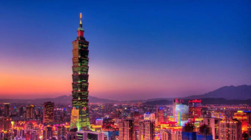 Tháp Taipei 101 về đêm