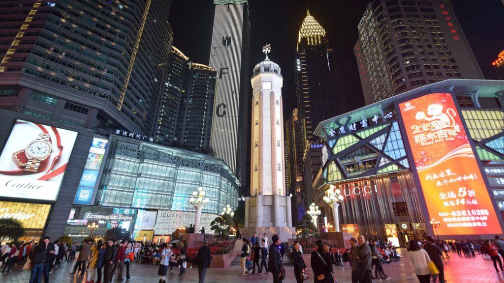 Khu trung tâm thương mại phố đi bộ Bia Giải Phóng sầm uất bậc nhất Trùng Khánh