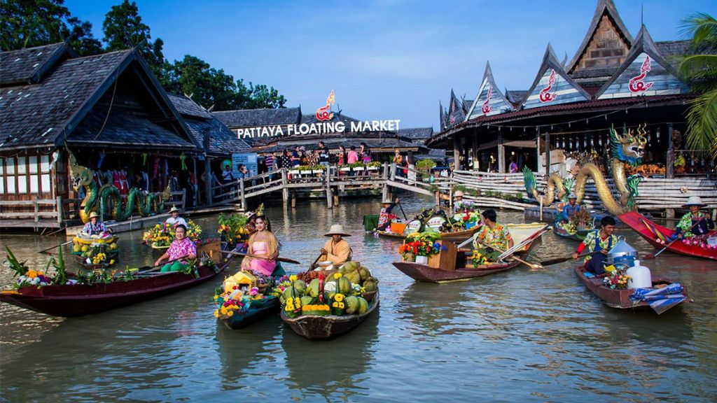 Chợ Nổi Bốn Miền Pattaya    Không gian sông nước truyền thống của Thái Lan