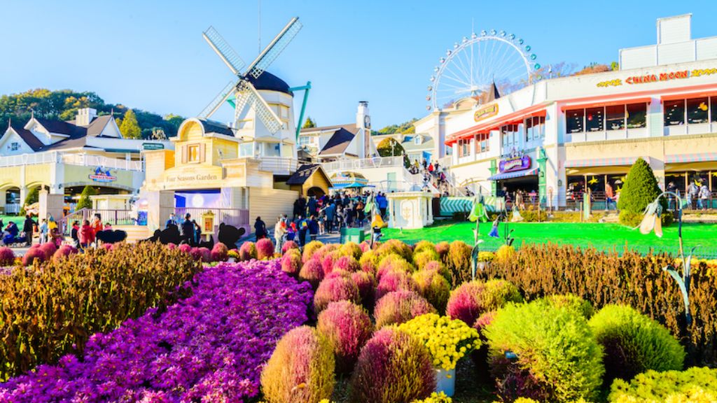Công viên Everland rực rỡ sắc hoa trong tour Hàn Quốc