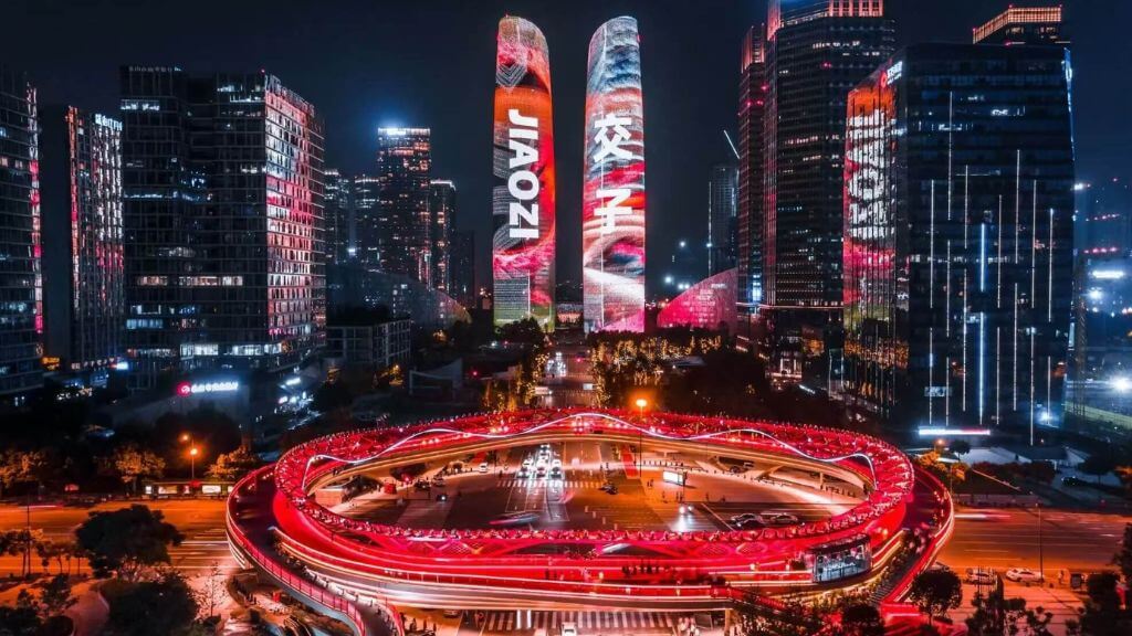 Check in Tháp Đôi Trung tâm Tài chính Thành Đô   Cầu đi bộ Vòng tròn lửa Jiaozi