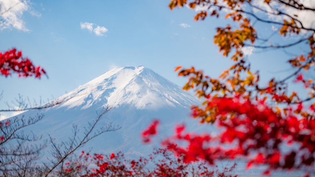Núi Phú Sĩ dưới ánh nắng mùa thu