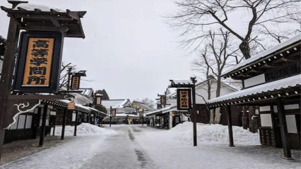 Làng Noboribetsu Date Jidai vào mùa đông