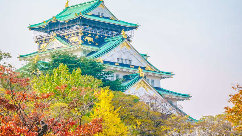 Tour Nhật mùa lá đỏ check in lâu đài Osaka