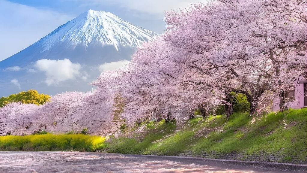 Tận hưởng không khí mùa xuân tại Núi Phú Sĩ