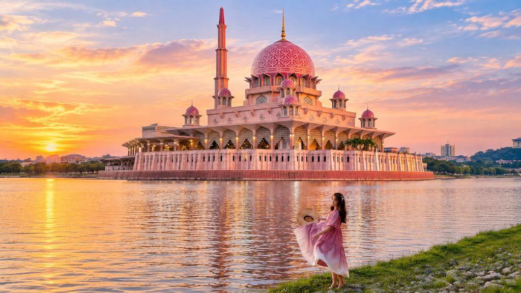 Putra Mosque – Thánh đường hồng nổi bật bên hồ Putrajaya