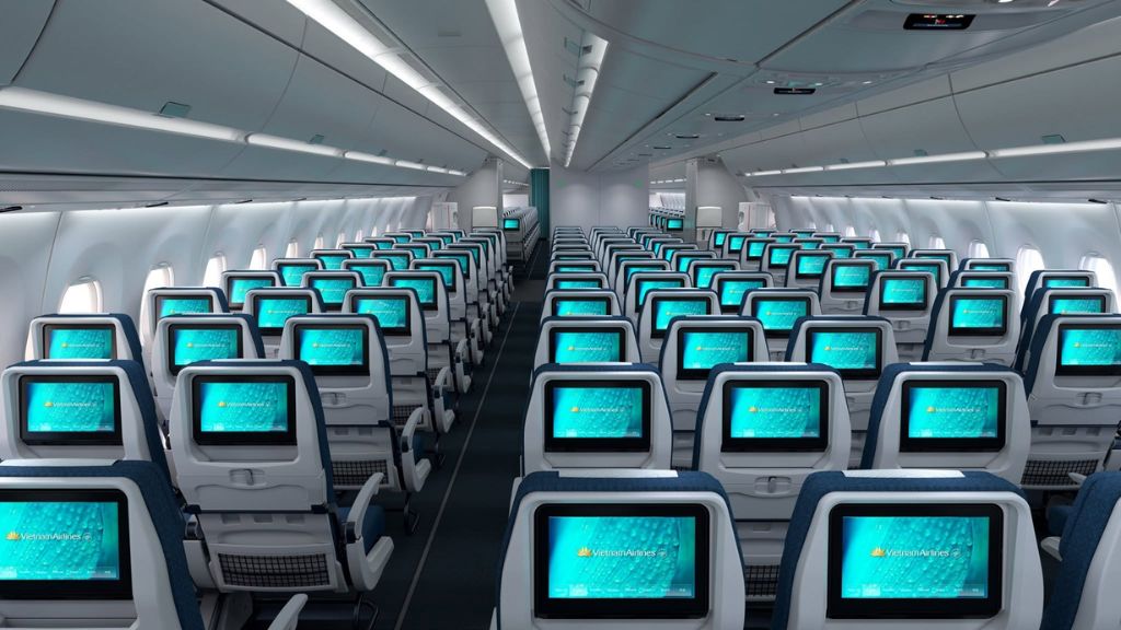 Đoàn nghỉ ngơi trên máu bay Airbus A359