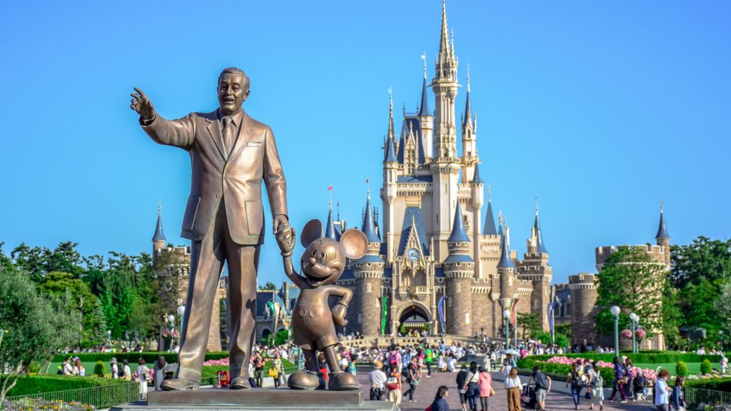 Toàn cảnh tượng đài và lâu đài tại Disneyland