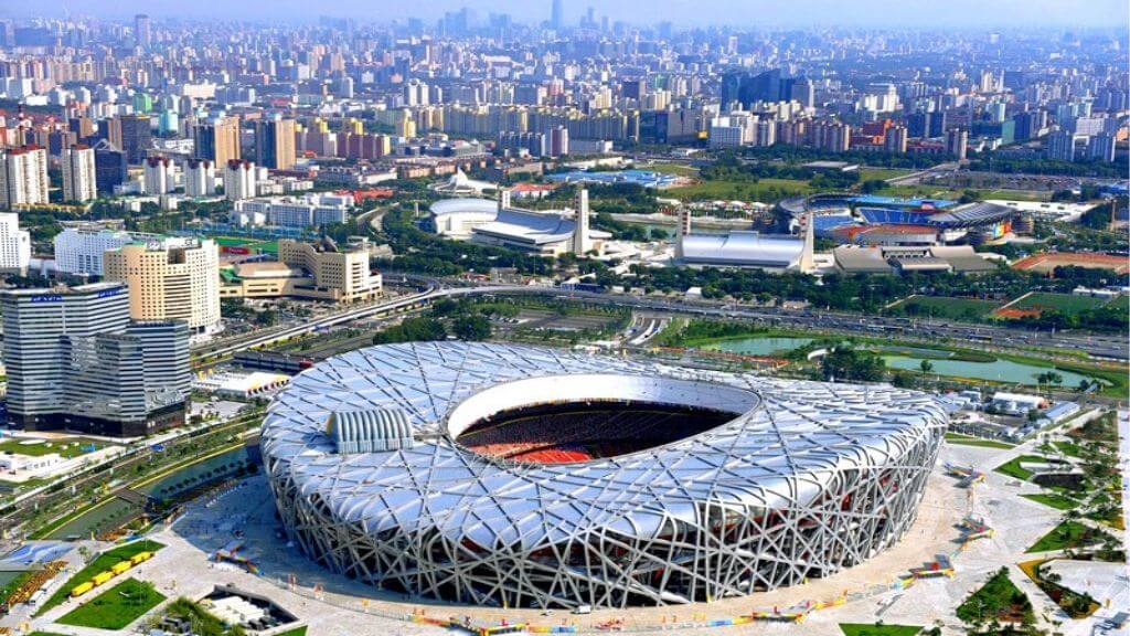 Sân Vận Động Tổ Chim nhìn từ trên cao xuống