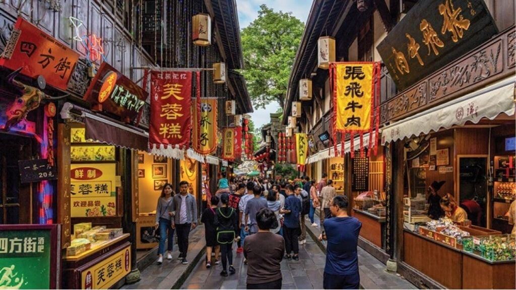 Phố cổ Cẩm Lý - phố đi bộ nổi tiếng ở Thành Đô