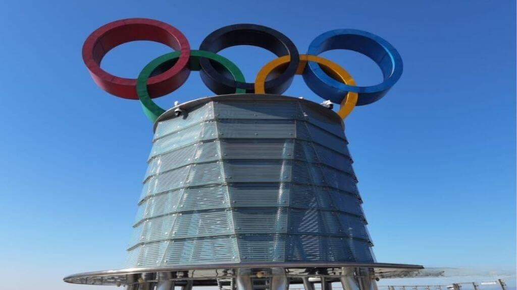Biểu tượng của Olympic tại Công Viên Olympic Bắc Kinh